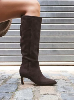 Boots|Linzi - Rush Pointed Toe High Leg Stiletto Boots Bruin