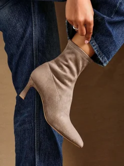 Boots|Linzi - Upgrade Kitten Heel Ankle Boots Bruin