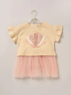 Shorts En Rokken|Miss - Cropped Printed T-Shirt and Skirt Outfit Set Bruin