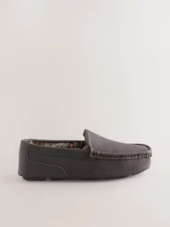 Pantoffels*Next - Moccasinpantoffels met voering van imitatiebont Bruin