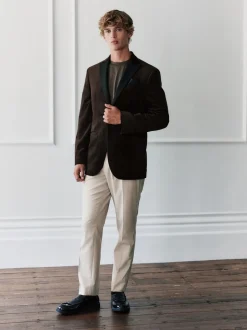 Smokings En Feestkleding|Blazers En Business-Jasjes*Next - Normale Pasvorm - Fluwelen blazer Bruin
