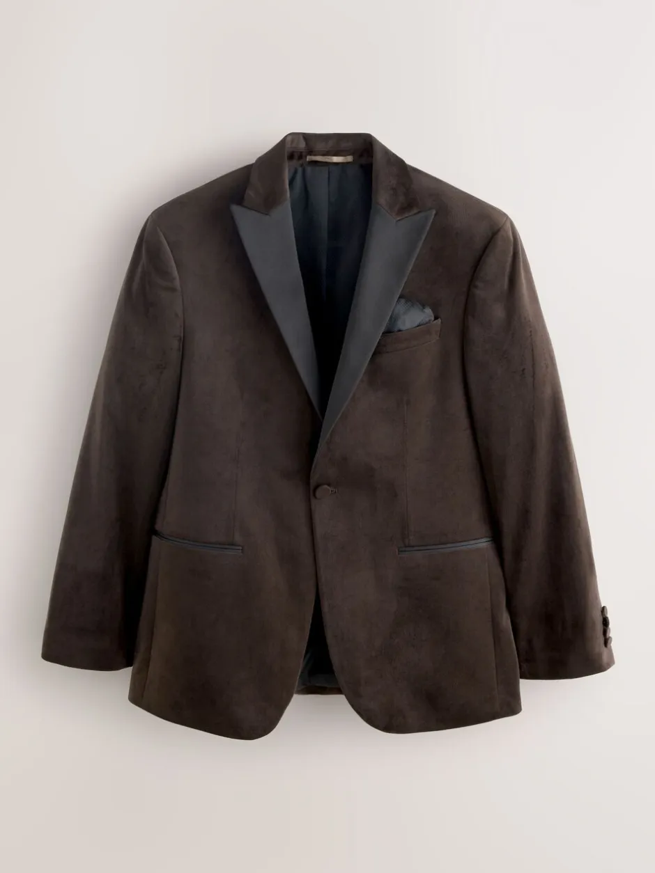 Smokings En Feestkleding|Blazers En Business-Jasjes*Next - Normale Pasvorm - Fluwelen blazer Bruin