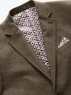 Blazers En Business-Jasjes*Next - Normale Pasvorm - Modieuze blazer met textuur Bruin
