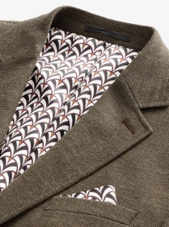 Blazers En Business-Jasjes*Next - Normale Pasvorm - Modieuze blazer met textuur Bruin