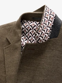 Blazers En Business-Jasjes*Next - Normale Pasvorm - Modieuze blazer met textuur Bruin
