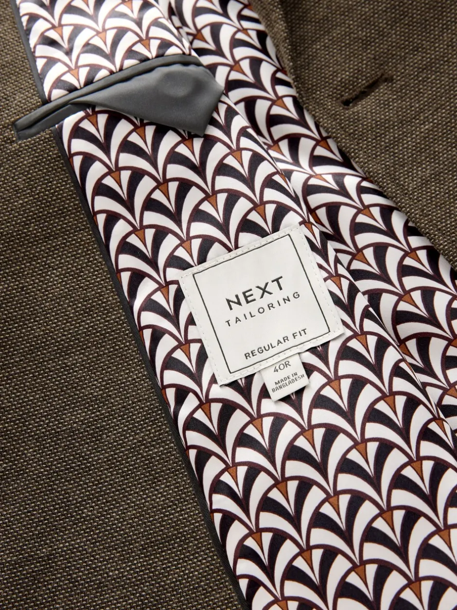 Blazers En Business-Jasjes*Next - Normale Pasvorm - Modieuze blazer met textuur Bruin