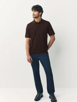 Poloshirts*Next Bruin - Normale Pasvorm - Piqué poloshirt met korte mouwen