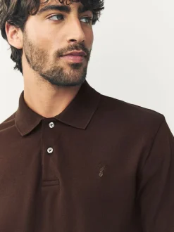 Poloshirts*Next Bruin - Normale Pasvorm - Piqué poloshirt met korte mouwen
