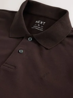 Poloshirts*Next Bruin - Normale Pasvorm - Piqué poloshirt met korte mouwen