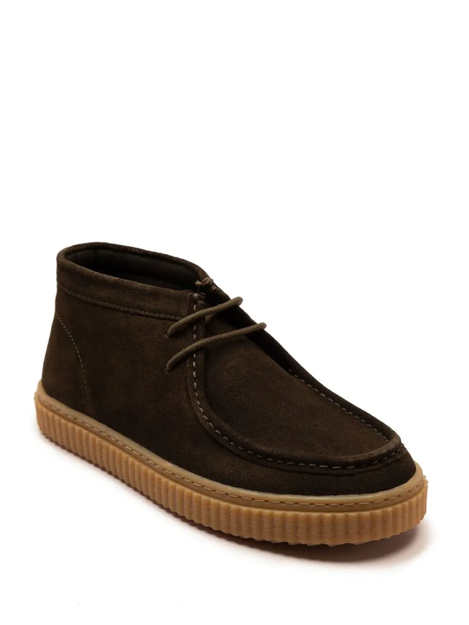 Boots|Off The Hook - Bolan suède leren Vetersluiting casual Boots Bruin