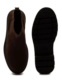Boots*Off The Hook - Harrison Suede Leather Formal Chelsea Boots Bruin