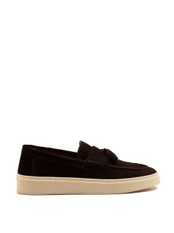Schoenen|Formele Schoenen|Off The Hook - Rory Suede Tassel Loafers with Flat Sole Bruin
