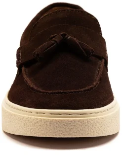 Schoenen|Formele Schoenen|Off The Hook - Rory Suede Tassel Loafers with Flat Sole Bruin