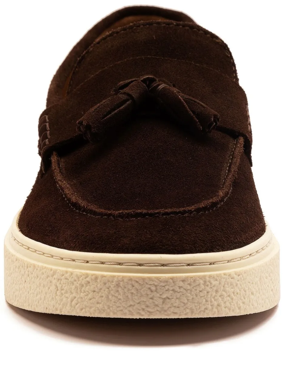 Schoenen|Formele Schoenen|Off The Hook - Rory Suede Tassel Loafers with Flat Sole Bruin