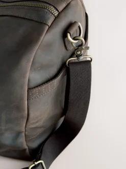 Tassen|Next Bruin - Oily Leather Weekend Holdall Bag