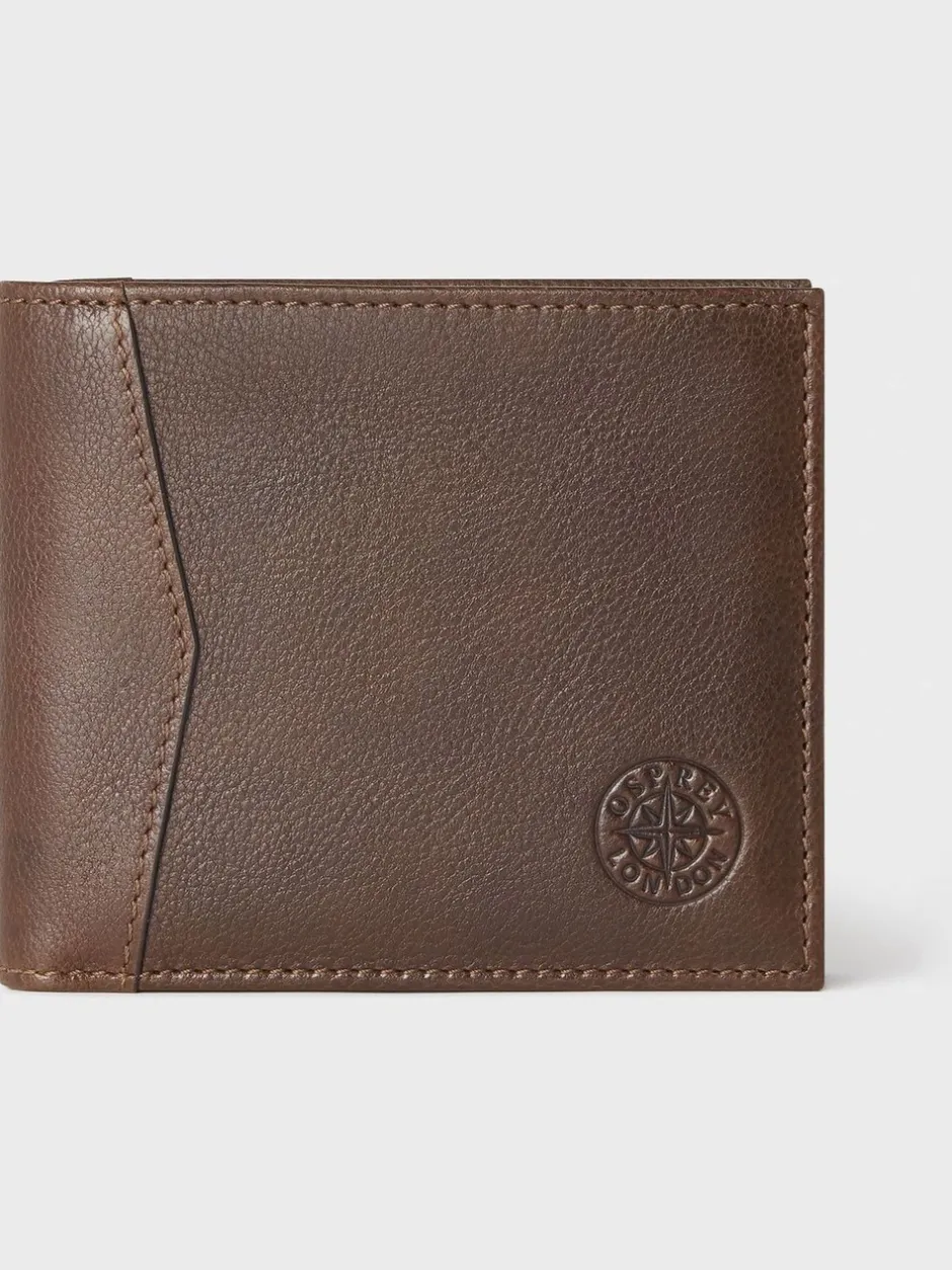 Portemonnees|Osprey London - The Compass leren muntenportemonnee Bruin