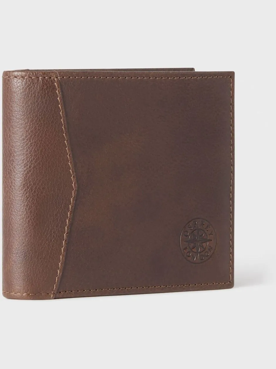Portemonnees|Osprey London - The Compass leren muntenportemonnee Bruin