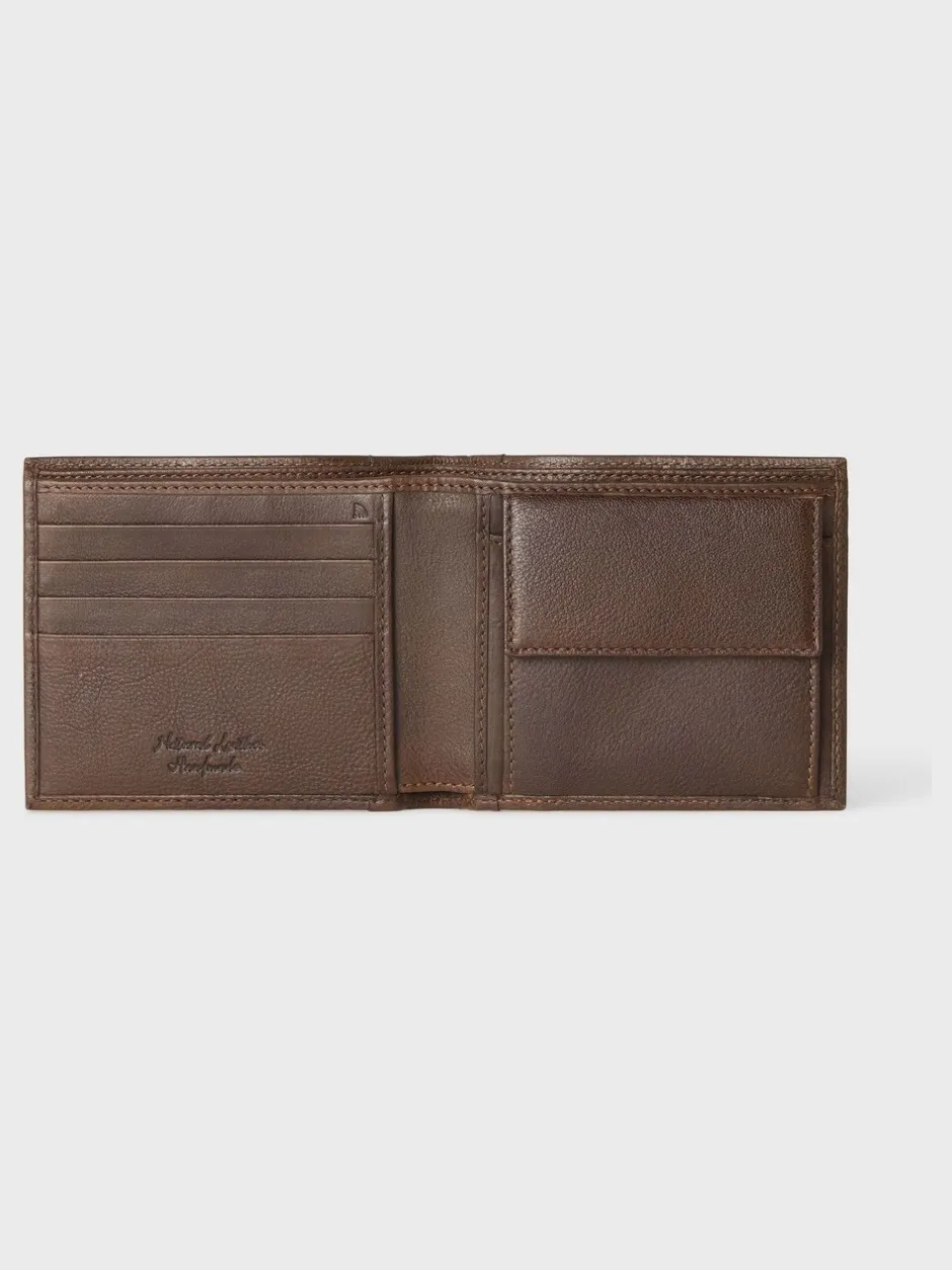 Portemonnees|Osprey London - The Compass leren muntenportemonnee Bruin