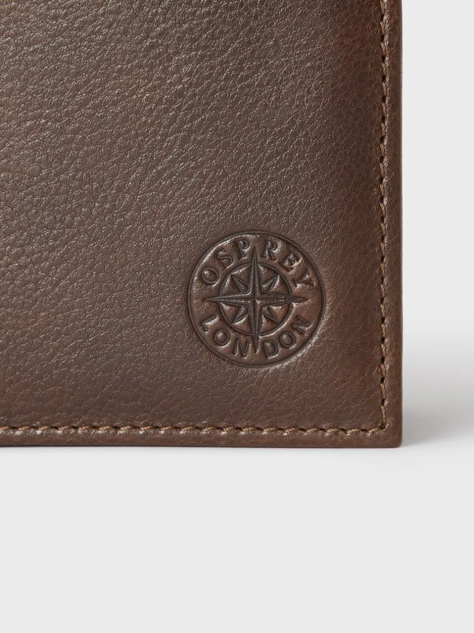 Portemonnees|Osprey London - The Compass leren muntenportemonnee Bruin