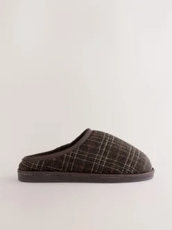 Pantoffels*Next Bruin - Pantoffelmuiltjes met ruitjes