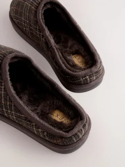 Pantoffels*Next Bruin - Pantoffelmuiltjes met ruitjes