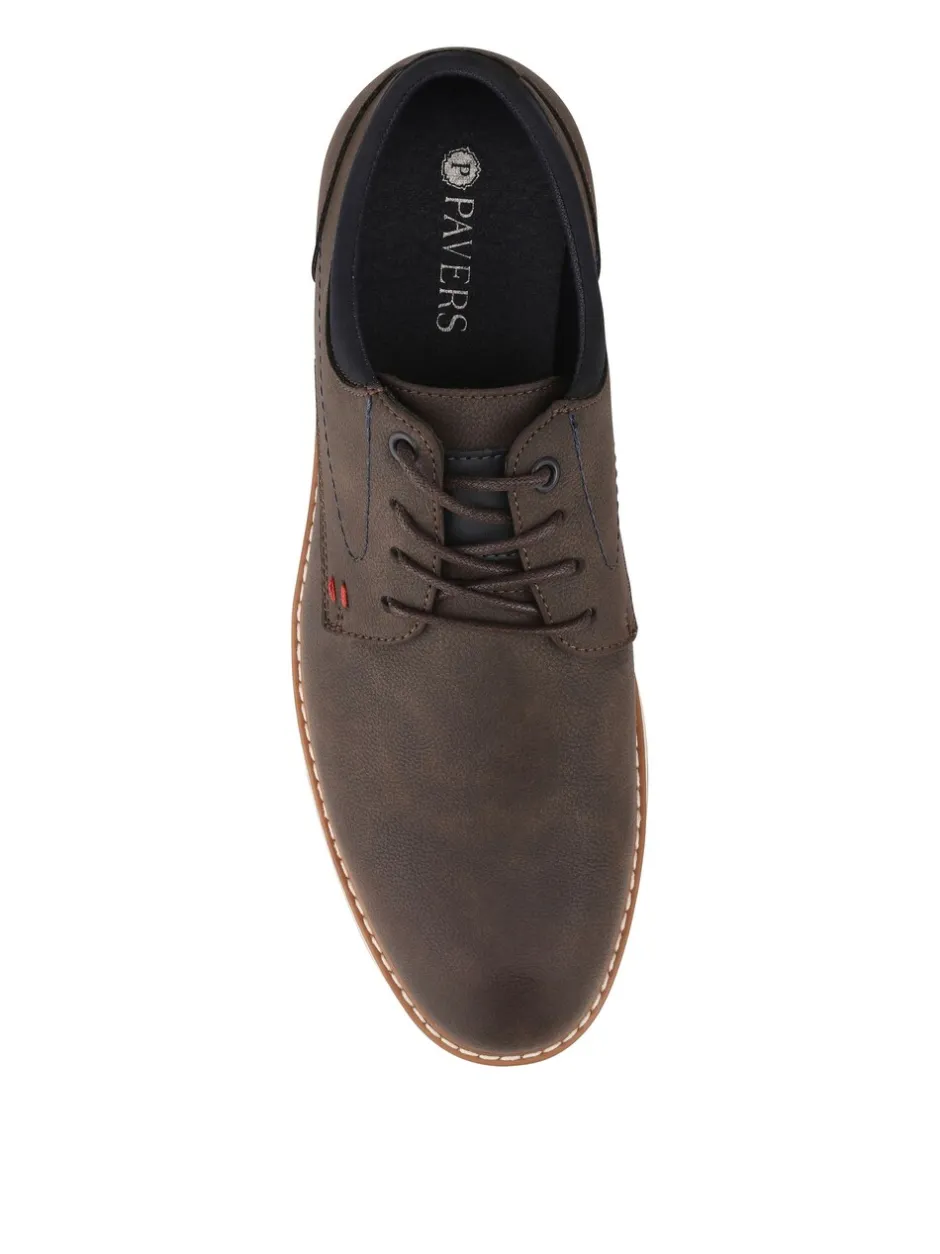 Schoenen*Pavers - Casual Cushioned Lace Up Shoes Bruin