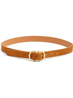 Ceintuurs*PIECES - suède riem met gesp Bruin