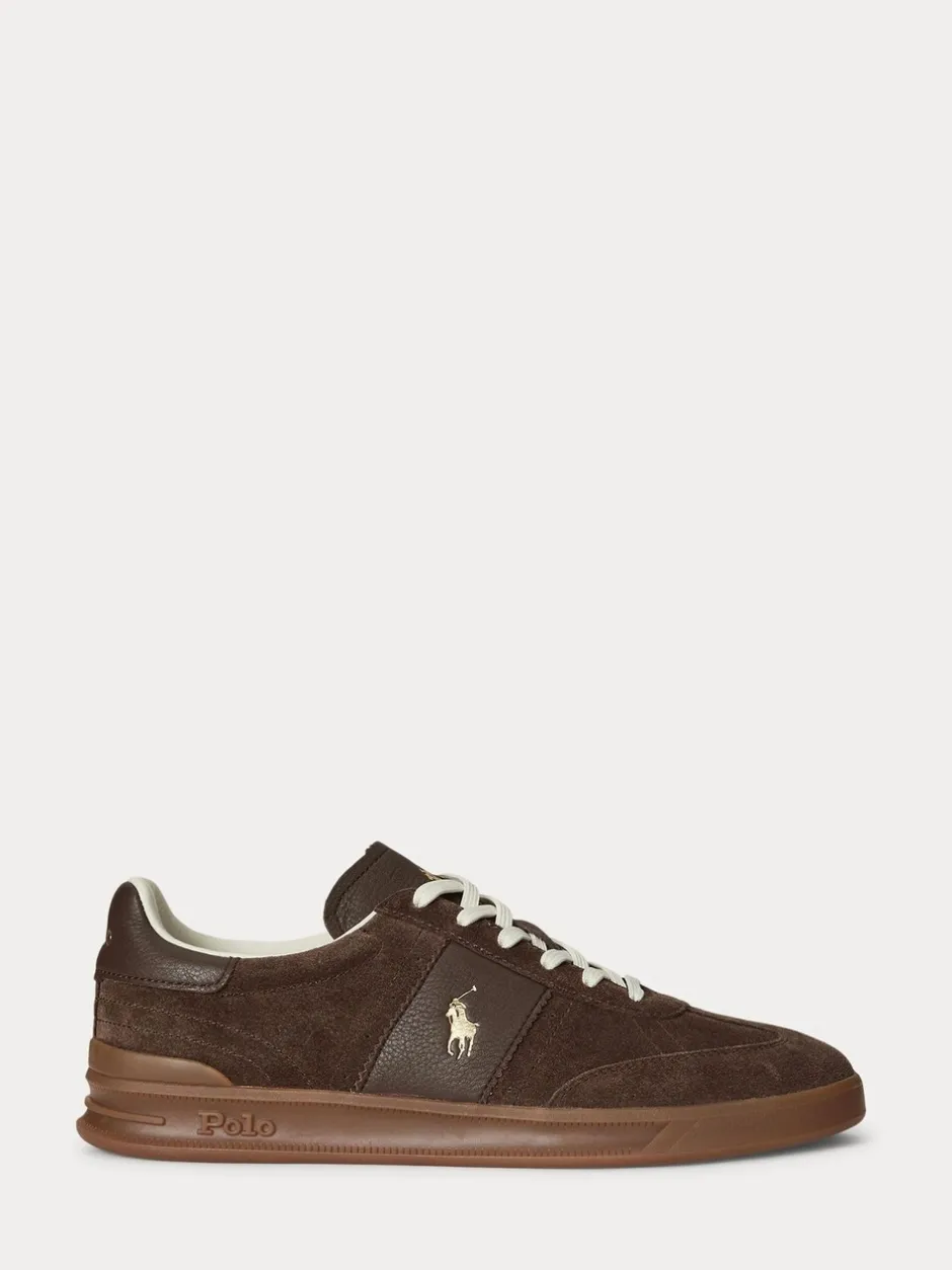 Sneakers*Polo Ralph Lauren - Hertitage Aera suède mix sneakers Bruin