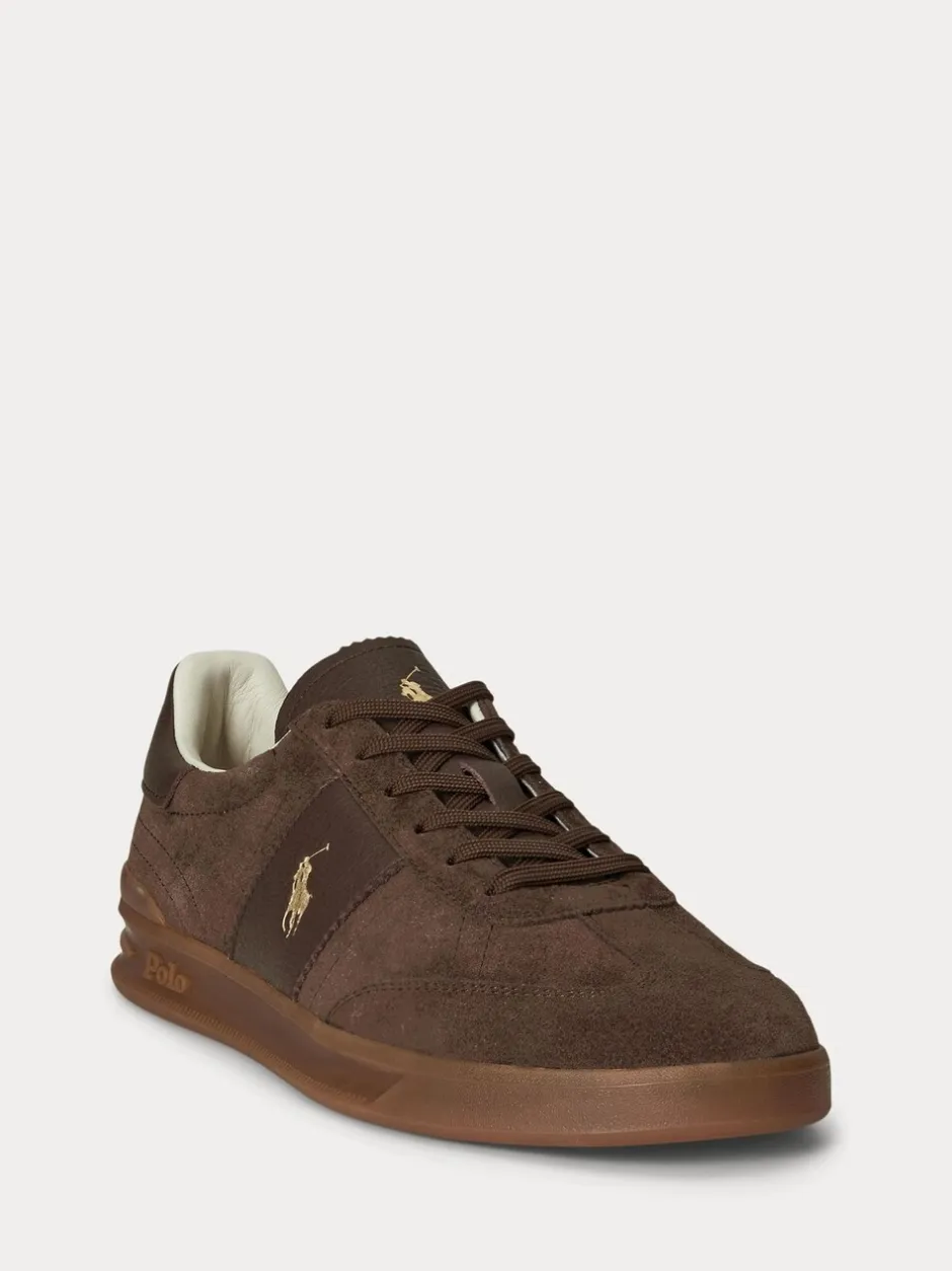 Sneakers*Polo Ralph Lauren - Hertitage Aera suède mix sneakers Bruin