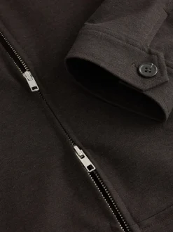 Blazers En Business-Jasjes|Next - Premium slimme opstaande kraag met rits en wol Bruin