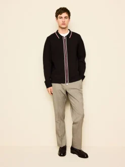 Gebreide Kleding*Next Bruin - Regular Fit Premium Mid Weight Tipped Zip Through Collared Cardigan