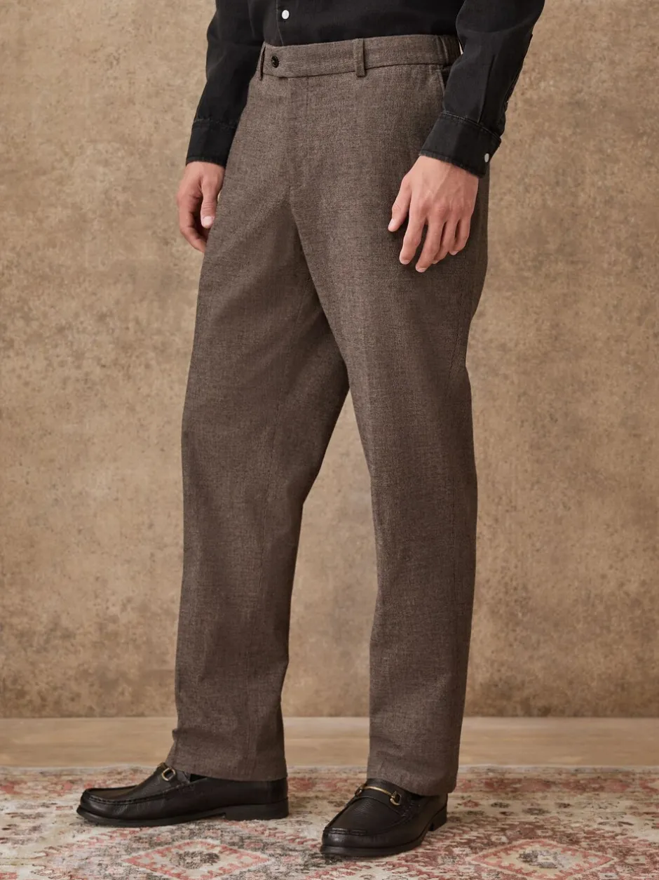 Formele Broek|Broeken En Chino's|Next - Regular Fit Smart Brushed Cotton Textured Trousers Bruin