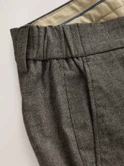 Formele Broek|Broeken En Chino's|Next - Regular Fit Smart Brushed Cotton Textured Trousers Bruin