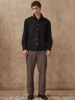 Formele Broek|Broeken En Chino's|Next - Regular Fit Smart Brushed Cotton Textured Trousers Bruin