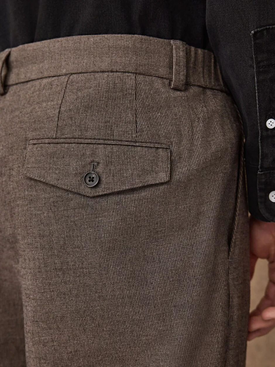 Formele Broek|Broeken En Chino's|Next - Regular Fit Smart Brushed Cotton Textured Trousers Bruin