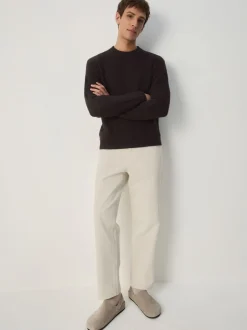 Gebreide Kleding|Next - Regular Fit Textured Crew Jumper Bruin