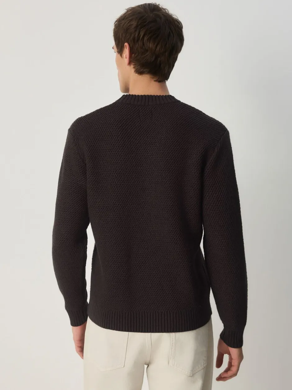 Gebreide Kleding|Next - Regular Fit Textured Crew Jumper Bruin