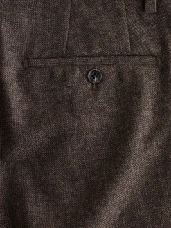 Formele Broek*Next - Regular Tapered Fit Smart Textured Trousers With Wool Bruin