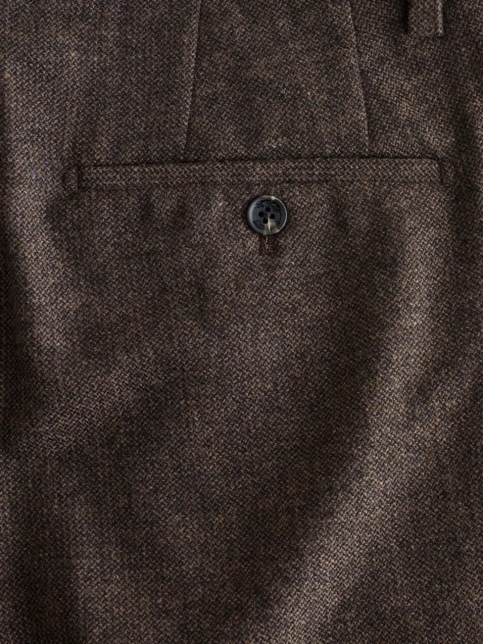 Formele Broek*Next - Regular Tapered Fit Smart Textured Trousers With Wool Bruin