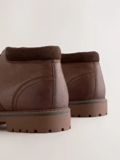 Boots|Next - Rugged Leather Ankle Boots Bruin