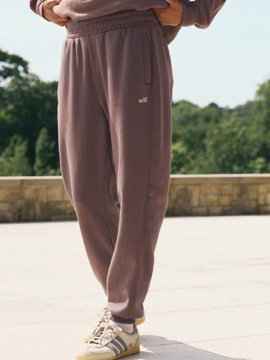 Leggings En Joggingbroeken*self. Bruin - joggingbroek met boorden