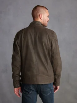 Jassen En Jacks|Next - Signature - Leren bikerjack met vier zakken Bruin