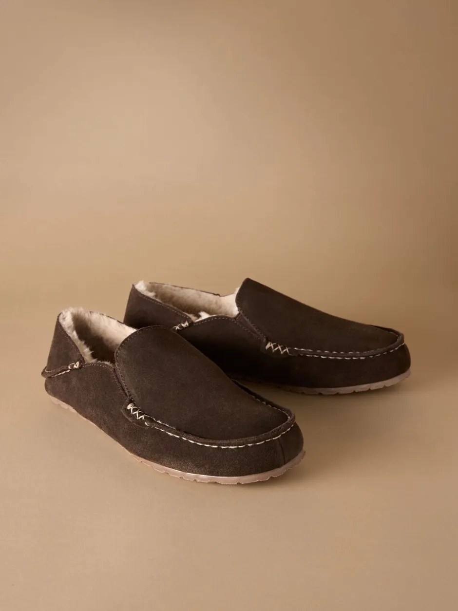 Pantoffels*Next - Signature Kickdown suède moccasinpantoffels Bruin