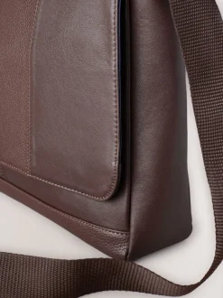 Tassen*Next - Signature leren messenger-tas Bruin