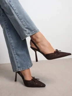 Schoenen Met Hakken|Simmi London - Bebee Bow Heeled Shoes Bruin