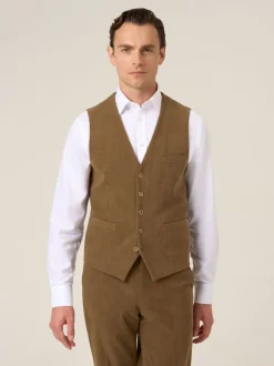 Vesten|Skopes - Dorsey Suit Corduroy Waistcoat Bruin