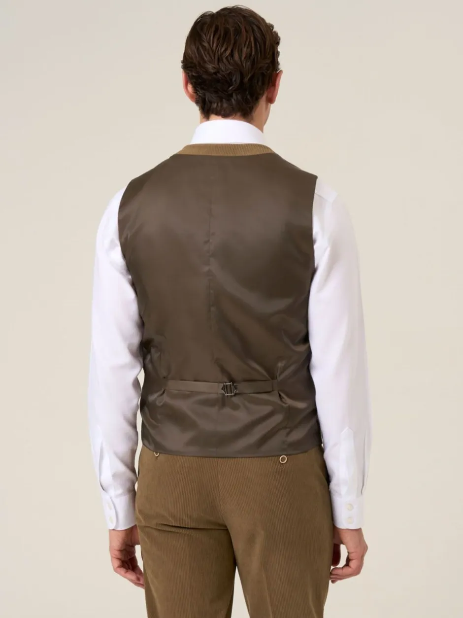 Vesten|Skopes - Dorsey Suit Corduroy Waistcoat Bruin