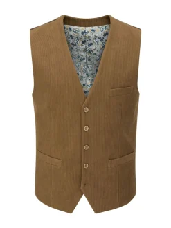 Vesten|Skopes - Dorsey Suit Corduroy Waistcoat Bruin
