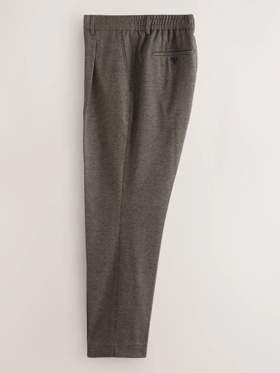 Formele Broek|Broeken En Chino's*Next - Slim fit getextureerde broek met elastische achterkant en stretchy Bruin