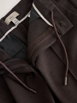 Broeken En Chino's*Next - Slimme broek met elastische tailleband en wolgehalte Bruin
